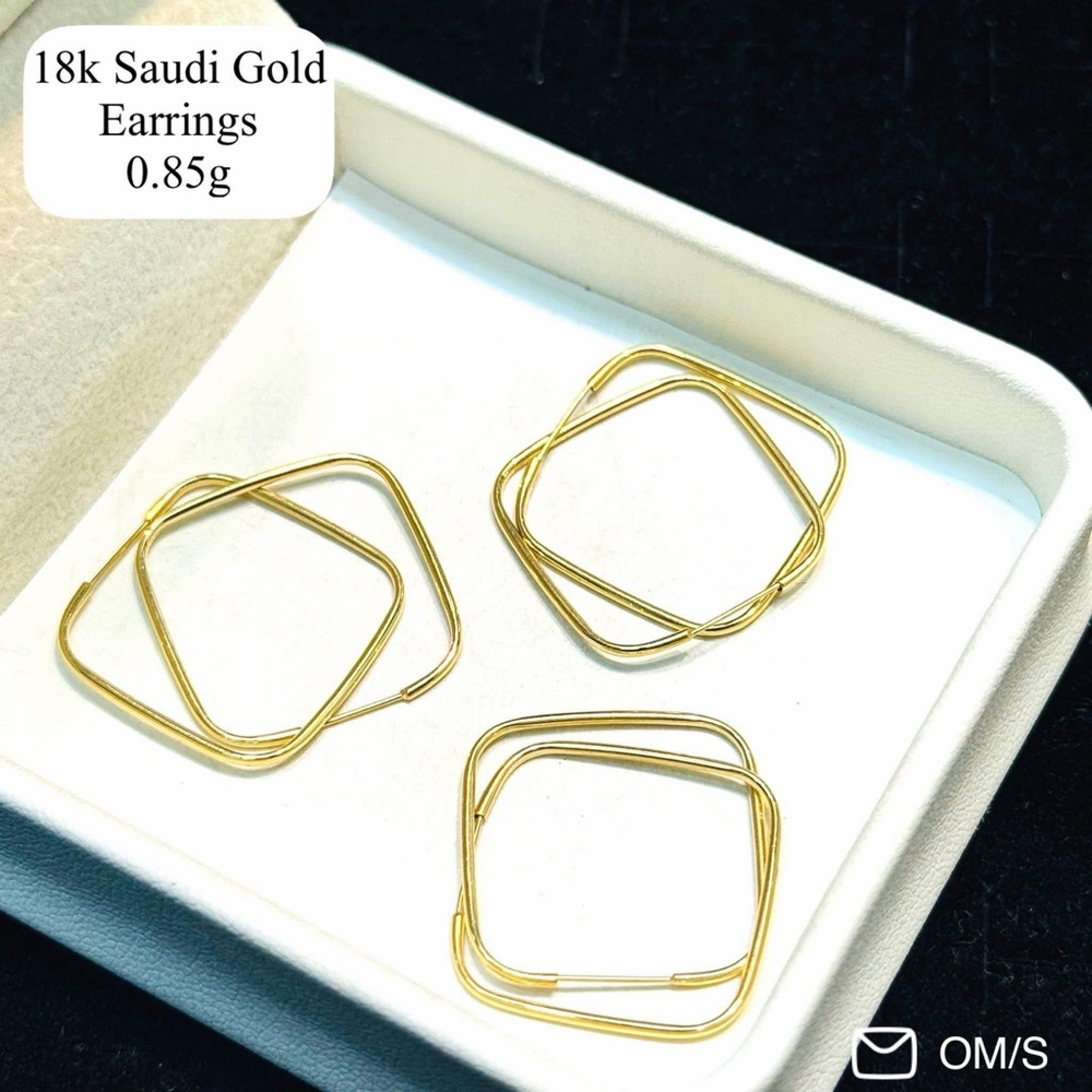 Real 18K Saudi Gold Earrings